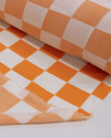 Tecido Viscose Xadrez Branco e Laranja