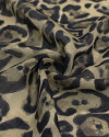Tecido Linho Puro Italiano Animal Print Clássico