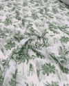 Tecido Viscose Premium Toile de Jouy Verde e Offwhite