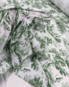 Tecido Viscose Premium Toile de Jouy Verde e Offwhite