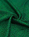 Tecido Crepe Silk Italiano Micro Pingos Preto e Verde