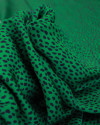 Tecido Crepe Silk Italiano Micro Pingos Preto e Verde