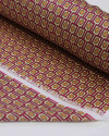 Tecido Crepe Silk Italiano Geométricos Rosa e Tons de Bege