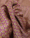 Tecido Crepe Silk Italiano Geométricos Rosa e Tons de Bege