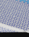 Tecido Viscose Italiano Estampado Barrado Tons de Azul