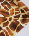 Tecido Tricoline Italiano Macro Animal Print Caramelo e Creme