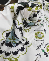 Tecido Crepe Silk Italiano Macro Mandalas Tons Frios