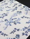 Tecido Viscose Macro Ramos Azul e Offwhite