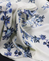 Tecido Viscose Macro Ramos Azul e Offwhite