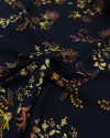 Tecido Viscose Macro Ramos Dourado e Preto