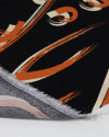 Tecido Viscose Pinturas Abstratas Tons Terrosos e Preto