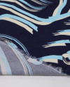 Tecido Viscose Pinturas Abstratas Tons de Azul