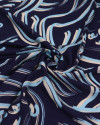 Tecido Viscose Pinturas Abstratas Tons de Azul