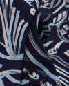 Tecido Viscose Pinturas Abstratas Tons de Azul