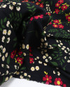 Tecido Viscose Campo de Flores Colorido e Preto