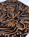 Tecido Viscose Pinturas Abstratas Tons Terrosos e Preto