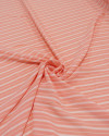 Tecido Crepe Koshibo Listrado Offwhite e Salmão