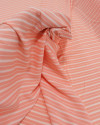 Tecido Crepe Koshibo Listrado Offwhite e Salmão