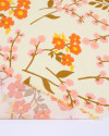 Tecido Viscose Campo de Flores Laranja e Amarelo Claro