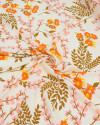 Tecido Viscose Campo de Flores Laranja e Amarelo Claro