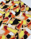 Tecido Viscose Pintura Abstrata Tons Quentes