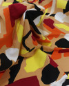 Tecido Viscose Pintura Abstrata Tons Quentes
