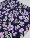 Tecido Viscose Macro Floral Lilás e Azul Marinho