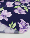 Tecido Viscose Macro Floral Lilás e Azul Marinho