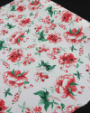 Tecido Viscose Macro Floral Vermelho e Branco