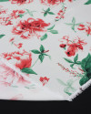 Tecido Viscose Macro Floral Vermelho e Branco