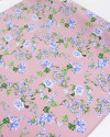Tecido Linho Misto Floral Provençal Azul e Rosé