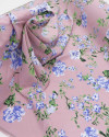 Tecido Linho Misto Floral Provençal Azul e Rosé