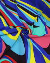 Tecido Crepe Bubble Ondas Colorido