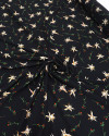 Tecido Crepe Bubble Floral Bege e Preto