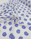 Tecido Viscose Conchas Azul e Cinza Mescla