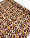 Tecido Viscose Geométricos Circulares Marrom e Creme
