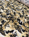 Tecido Viscose Floral Havaiano Preto e Bege (0.5m)