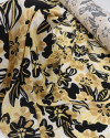 Tecido Viscose Floral Havaiano Preto e Bege (0.5m)