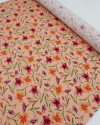 Tecido Viscose Premium Floral em Aquarela Vermelho, Laranja e Coral