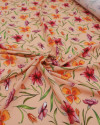 Tecido Viscose Premium Floral em Aquarela Vermelho, Laranja e Coral
