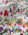 Tecido Viscose Acetinada Italiano Floral Diversos Colorido e Creme