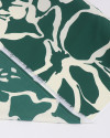 Tecido Crepe de Koshibo Italiano Macro Pintura Abstrata Verde e Creme