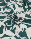 Tecido Crepe de Koshibo Italiano Macro Pintura Abstrata Verde e Creme