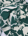Tecido Crepe de Koshibo Italiano Macro Pintura Abstrata Verde e Creme