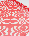Tecido Crepe Chiffon Italiano Macro Arabescos Branco e Vermelho
