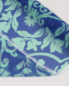 Tecido Crepe Chiffon Italiano Macro Arabescos Verde e Azul