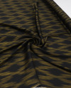 Tecido Crepe Silk Italiano Chevron Borrado Amarelo e Preto