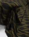Tecido Crepe Silk Italiano Chevron Borrado Amarelo e Preto