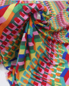 Tecido Crepe Silk Italiano Multi Estampa Geométrico Colorido
