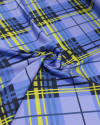 Tecido Crepe Silk Italiano Xadrez Amarelo e Azul